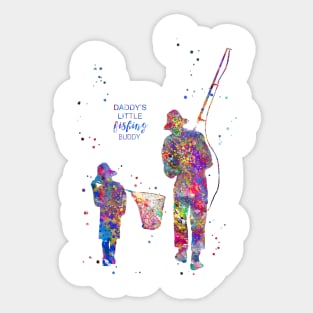 Father and son fishing Sticker